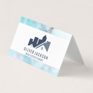 Real Estate Home Icon   Ocean Granite Business Card