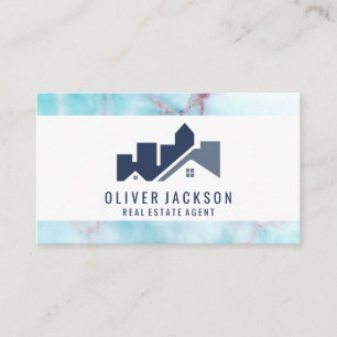 Real Estate Home Icon   Ocean Granite Business Card