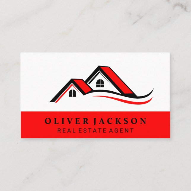 Real Estate Home Icon |Rooftops Business Card (Front)