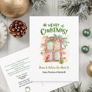 Real Estate Home Is Where the Heart Is Christmas  Holiday Postcard