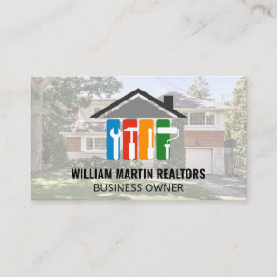 Real Estate Home Repair Logo   Neighbourhood Home Business Card