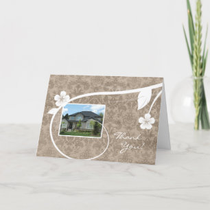 Real Estate Home Thank You Greeting Card Beige