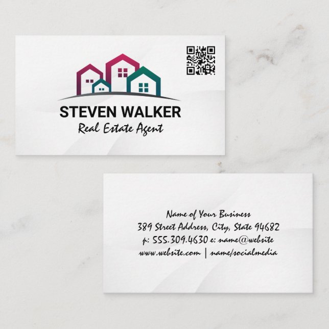 Real Estate Homes | QR Code Business Card (Front/Back)