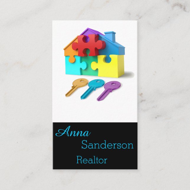 Real Estate, House and Keys, Realtor, estate agent Business Card (Front)