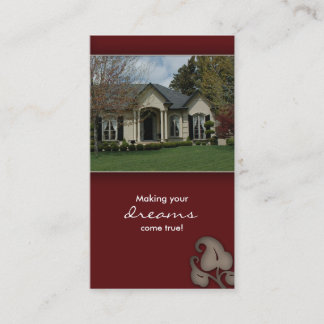 Real Estate House Business Card burgundy