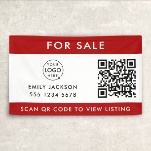 Real Estate   House For Sale QR Code Listing Red Banner