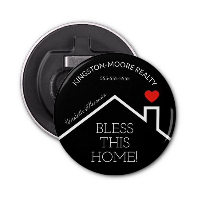Real Estate House Heart Custom Bottle Opener (Front)