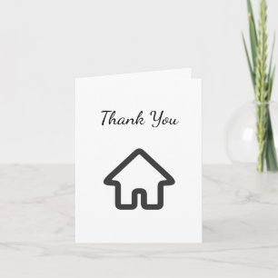 Real Estate House Icon Buyer Thank You Card