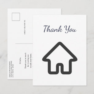 Real Estate House Icon Seller Thank You Postcard