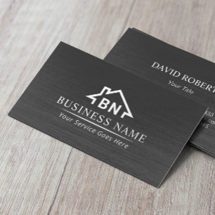 Real Estate House Monogram Logo Realtor Business Card