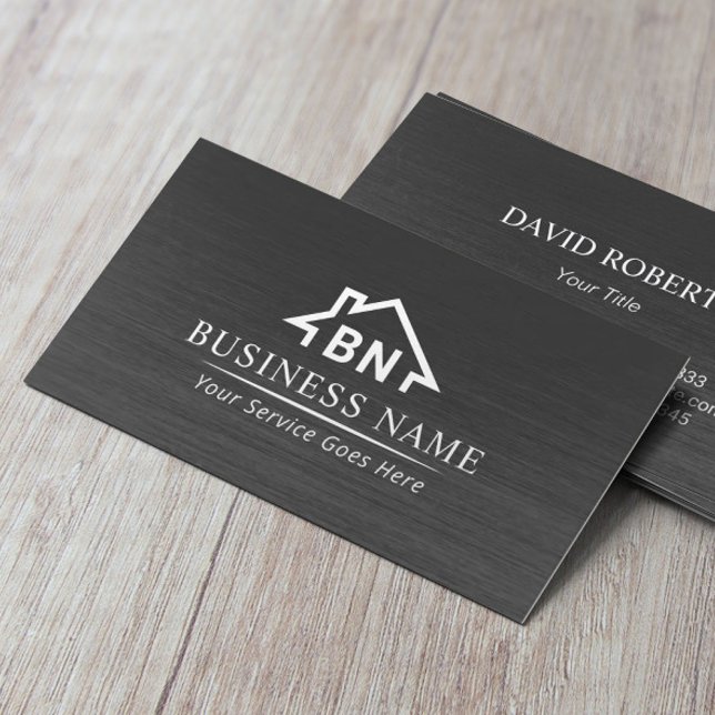 Real Estate House Monogram Logo Realtor Business Card (Creator Uploaded)