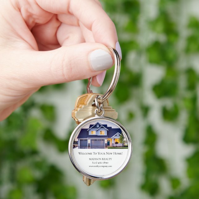 Real Estate House Photo Key Ring (Hand)