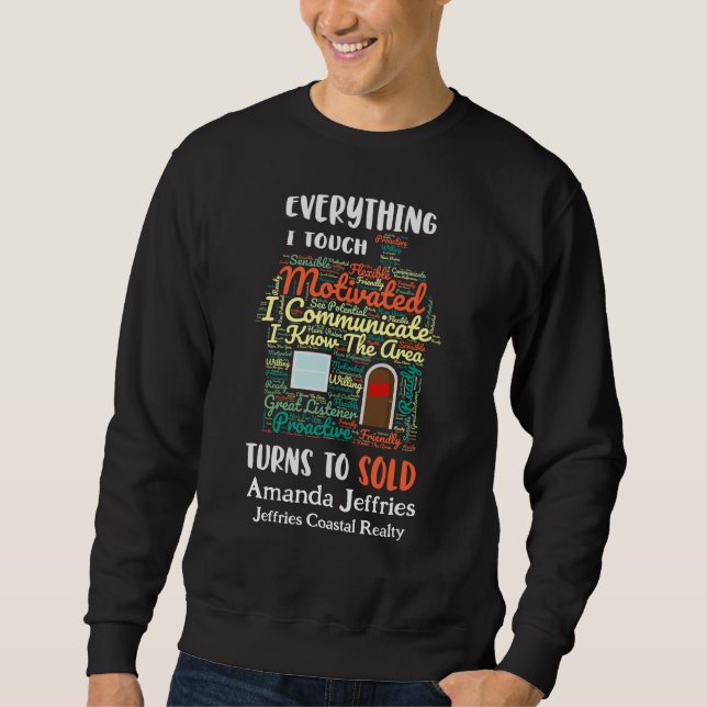 Real Estate House Word Cloud Motivational Text Sweatshirt (Front)