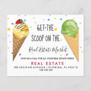 real estate ice-cream scoop referrals Announcement Flyer