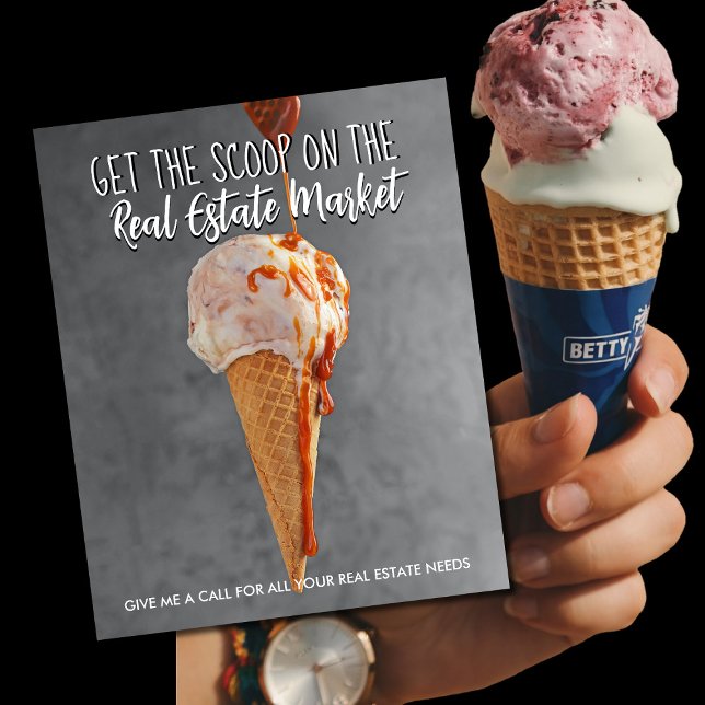 Real Estate Ice-Cream Scoop Referrals Flyer | Fun  (Creator Uploaded)