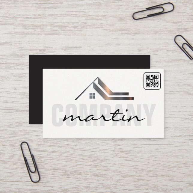 Real Estate Icon | QR code Business Card (Front/Back In Situ)