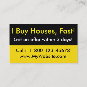 Real Estate Investor Business Card - I Buy Houses