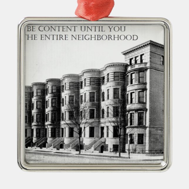 Real Estate Investor Buy the Whole Neighbourhood Metal Tree Decoration (Front)