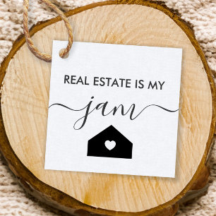 Real Estate is My Jam Gift Tag, Realtor Tag, Kraft Favour Tags