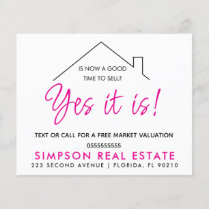 Real Estate Is Now A Good Time To Sell Postcard Flyer
