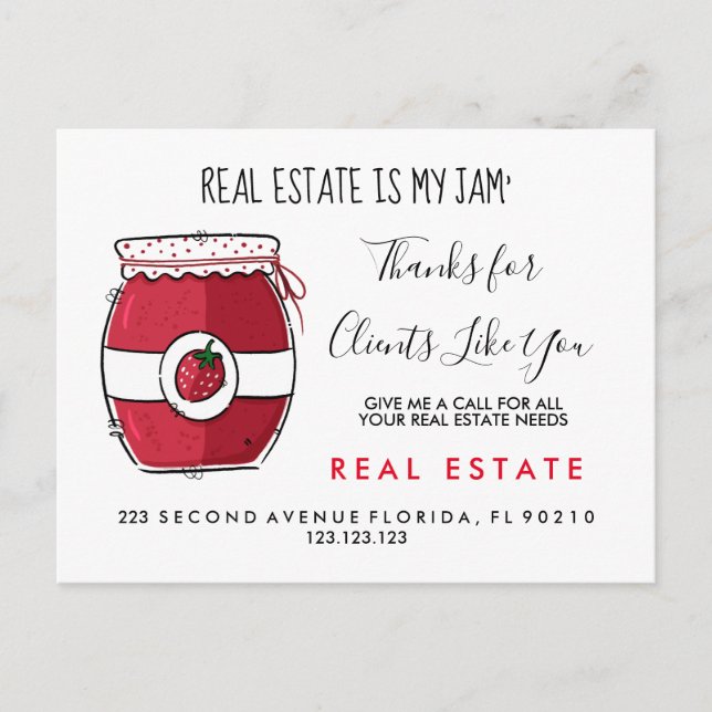 real estate Jam referrals Announcement Postcard (Front)