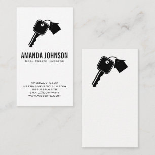 Real Estate Keys House Logo   Simple Business Card