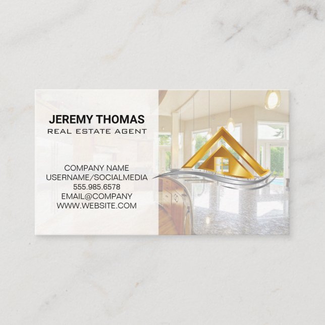 Real Estate | Kitchen | Modern Logo Business Card (Front)