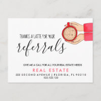 real estate Latte referrals Announcement Postcard
