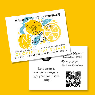real estate LEMON referrals Announcement Postcard