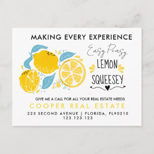 real estate LEMON referrals Announcement Postcard