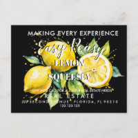 real estate LEMON referrals Announcement Postcard