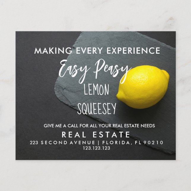 real estate LEMON referrals Announcement Postcard Flyer (Front)
