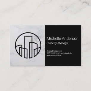 Real Estate Line Illustration Property Manager Business Card