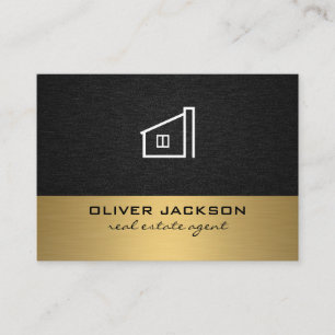 Real Estate Linen Gold Metallic Appointment Card