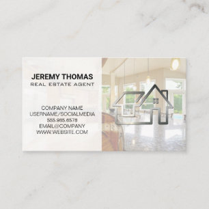 Real Estate Logo Home Renovations Business Card