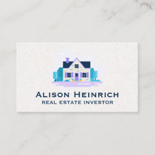 Real Estate Logo Home with Garden Business Card