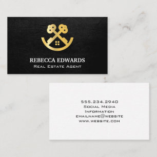 Real Estate Logo Keys and Home Business Card