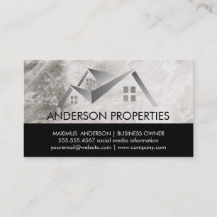 Real Estate Logo Marble Business Card