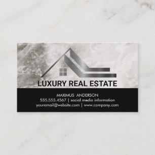 Real Estate Logo Marble Business Card