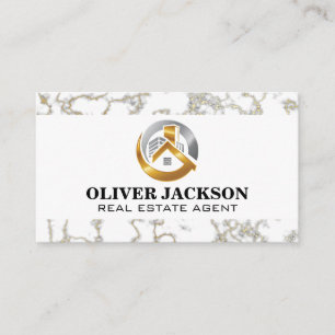 Real Estate Logo   Marble Trim Business Card