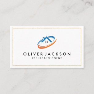 Real Estate Logo   Modern Home Illustration Business Card