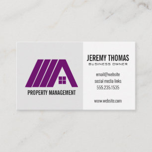 Real Estate Logo Purple Business Card