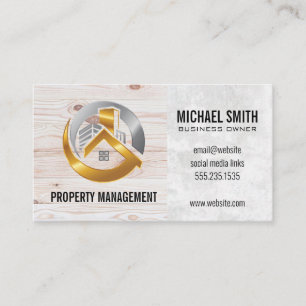 Real Estate Logo   Wood Business Card