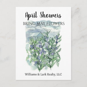 Real Estate Marketing April Showers May Flowers Postcard