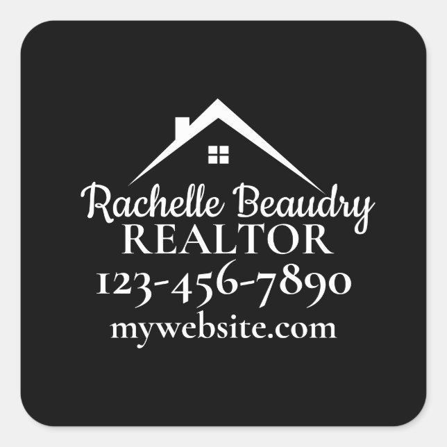 Real Estate Marketing Custom Realtor Square Sticker (Front)