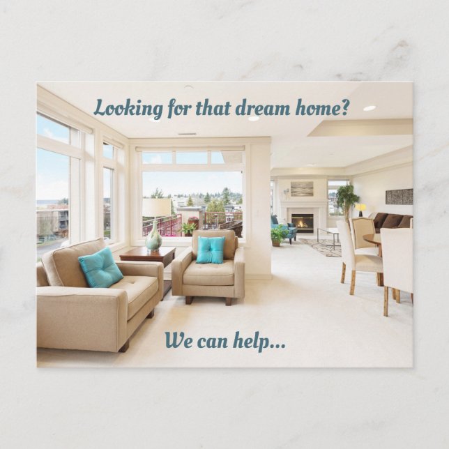 Real Estate Marketing Dream Home Chic Modern Postcard (Front)