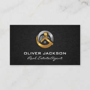 Real Estate Metal Logo Business Card