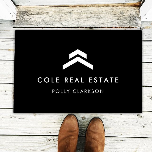 Real Estate | Modern Black Listing Agent Realtor Doormat (Creator Uploaded)