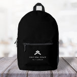 Real Estate | Modern Black Listing Agent Realtor Printed Backpack<br><div class="desc">A simple custom black real estate agency business template in a modern minimalist style which can be easily updated with your realtor details!</div>