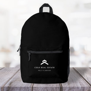 Real Estate   Modern Black Listing Agent Realtor Printed Backpack